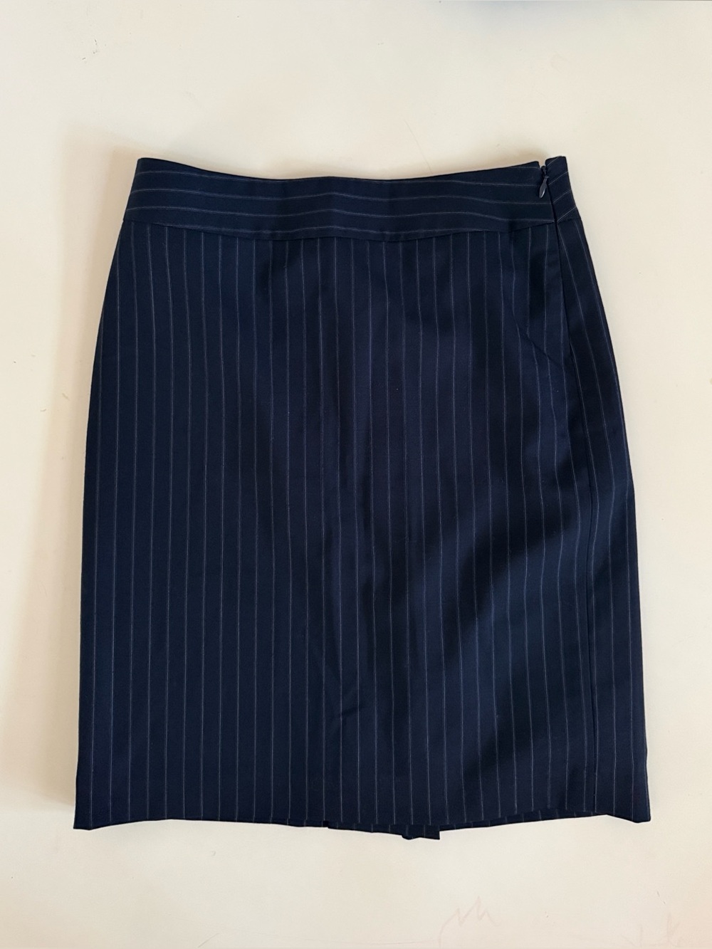 Banana Republic Navy Pinstripe Tailored Pencil Skirt
